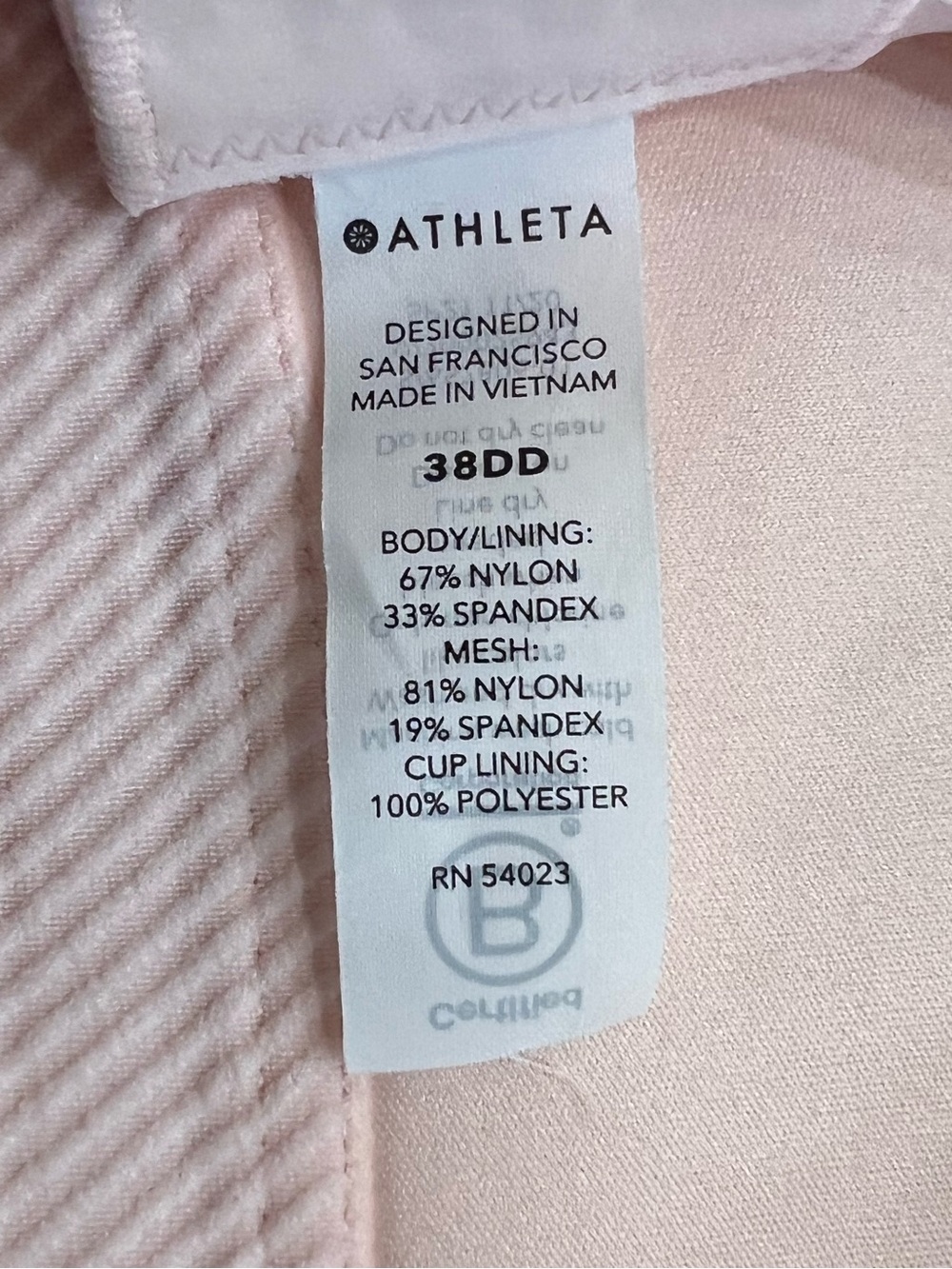 Athleta Phenomena High Impact Sports Bra Blush Pink 38DD Criss Cross Back - Picture 6 of 6